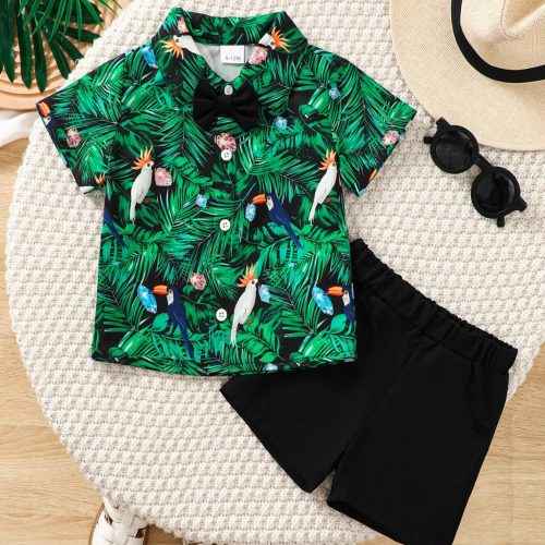 Children's Tropical Print Shirt & Shorts Set