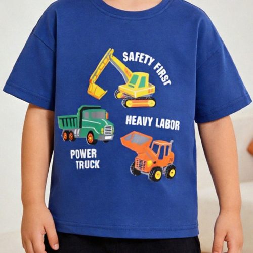 Children's Cartoon Construction Vehicle Graphic Tee