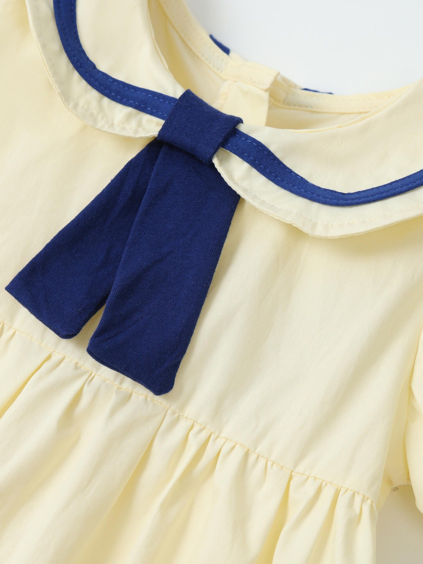 Children's Sailor Collar Puff Sleeve Casual Dress - Image 5