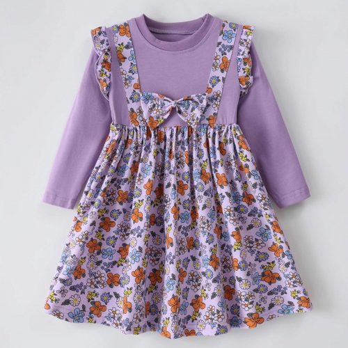 Children's Bow Floral Long Sleeve Dress