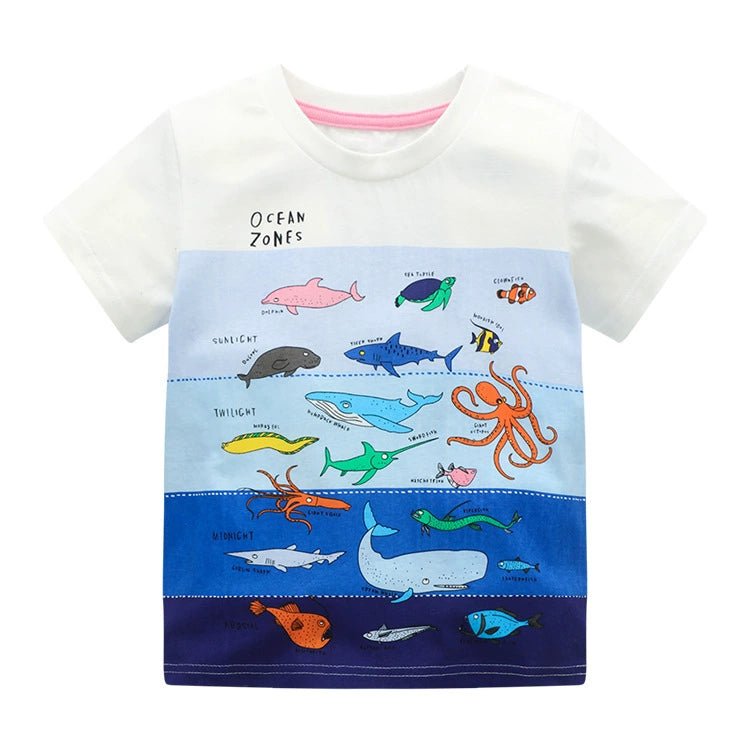Children's Ocean Adventure Graphic Round Neck T-Shirt - Image 2
