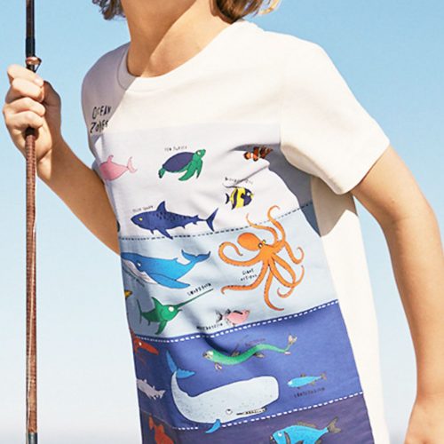 Children's Ocean Adventure Graphic Round Neck T-Shirt