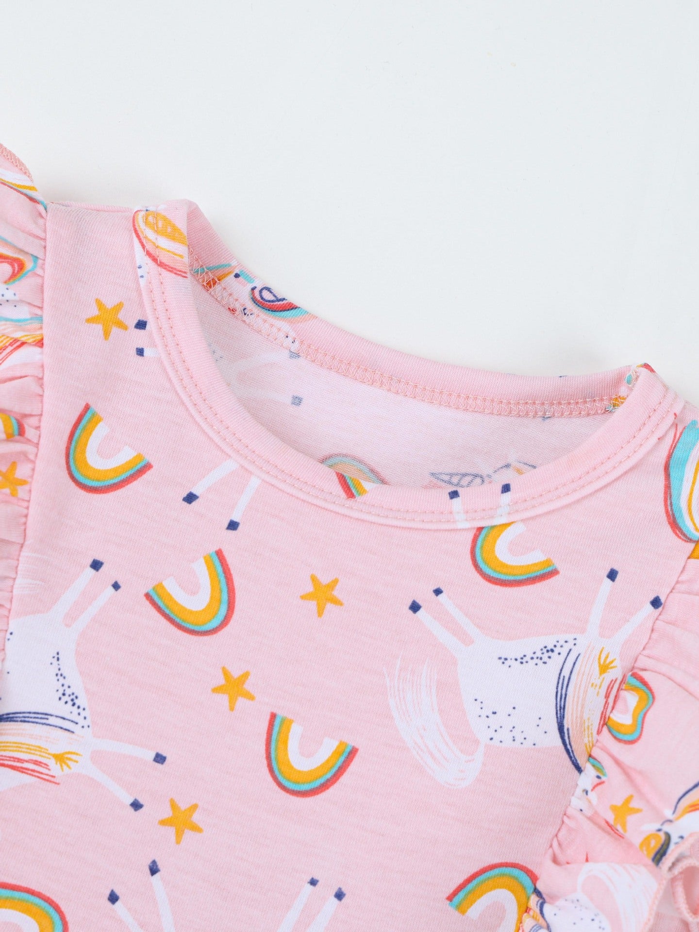 Children's Unicorn Print Ruffle Sleeve Casual Dress - Image 4